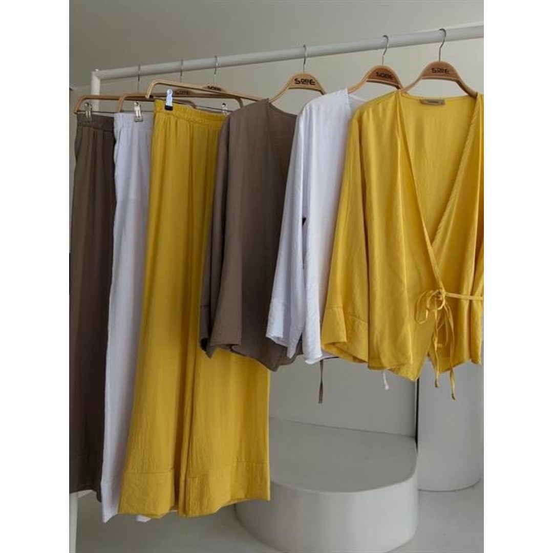 Kruvaze Model Klasik Pantolonlu Çupra Keten Takım 10191 159444 Kruvaze Model Klasik Pantolonlu Çupra Keten Takım 10191 159444