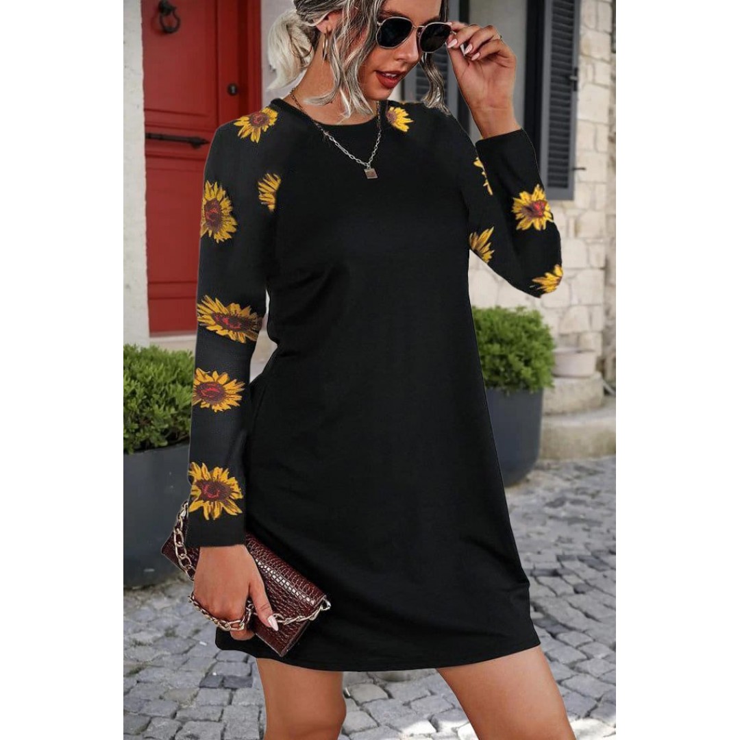 Kadın Uzun Kollu Bisiklet Yaka Krep Mini Boy Elbise - 134684 Kadın Uzun Kollu Bisiklet Yaka Krep Mini Boy Elbise - 134684