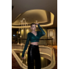 PULLU CROP KRUVAZE BLUZ - Zümrüt 151191 PULLU CROP KRUVAZE BLUZ - Zümrüt 151191
