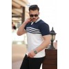 Erkek çizgi Desenli Yakalı Kısa Kollu T-shirt 162315