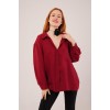 Basic Oversize Bordo Gömlek - 147351 Basic Oversize Bordo Gömlek - 147351