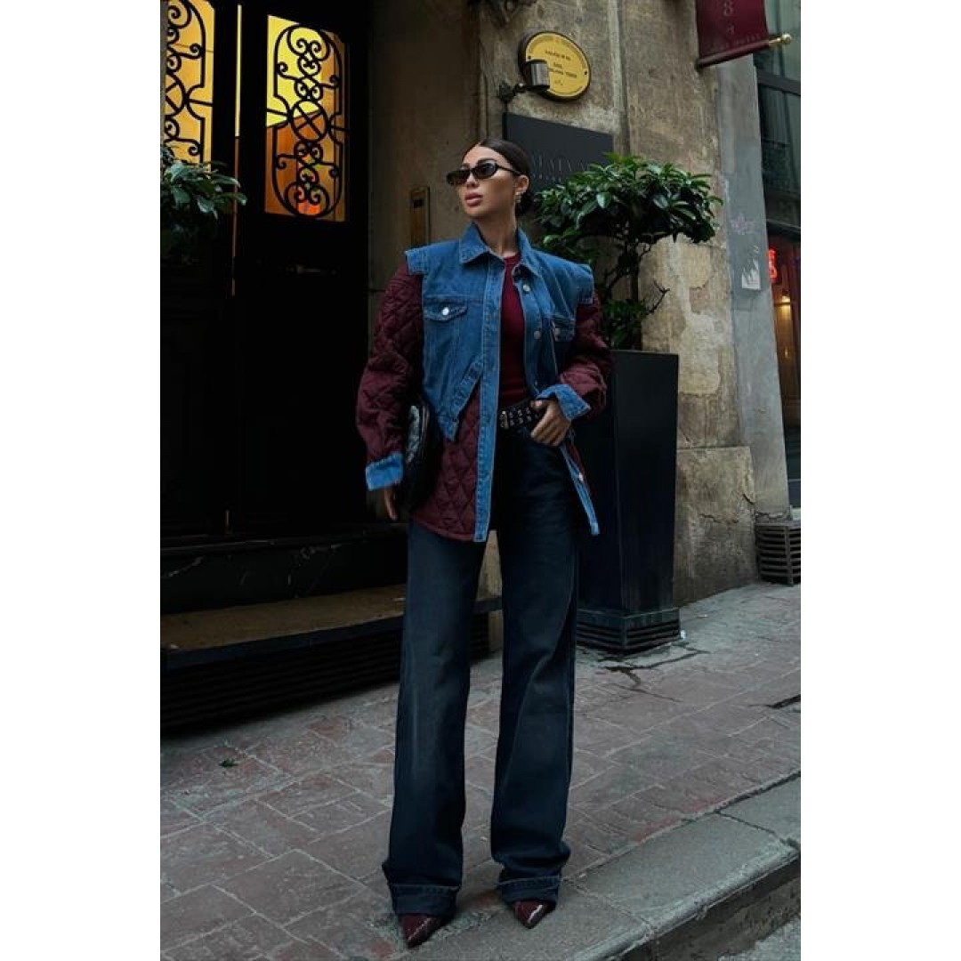 Denim Garnili Kapitone Ceket 7071 158406 Denim Garnili Kapitone Ceket 7071 158406