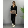 Kadın Uzun Kollu Leopar Detay Sweat Ve Yanı Leopar şerit Detay Pantolon Ikili Takım 134708 Kadın Uzun Kollu Leopar Detay Sweat Ve Yanı Leopar şerit Detay Pantolon Ikili Takım 134708