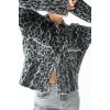 Leopar Desen Jakarlı Hırka - Siyah-Açık Gri - 149763