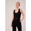 Kalın Askılı Düğmeli Yelek Ve Pantolon Siyah Takım 147359 Kalın Askılı Düğmeli Yelek Ve Pantolon Siyah Takım 147359