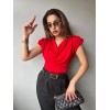 Kadın V Yaka Vatka Detay Kolsuz Dökümlü Bluz 156169 Kadın V Yaka Vatka Detay Kolsuz Dökümlü Bluz 156169