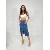 6478 DENİM MIDI SLIT SKIRT-MAVİ - 143156 6478 DENİM MIDI SLIT SKIRT-MAVİ - 143156