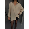 BOYFRİEND GÖMLEK MODAL KUMAŞ OVERSİZE - Bej - 153598
