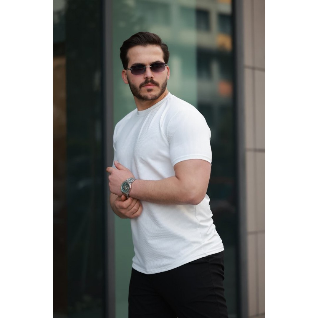 Erkek Kısa Kollu çizgi Kabartma Detaylı T-shirt 157303 Erkek Kısa Kollu çizgi Kabartma Detaylı T-shirt 157303