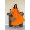 Oranj Pileli Balkon Elbise 163635 Oranj Pileli Balkon Elbise 163635