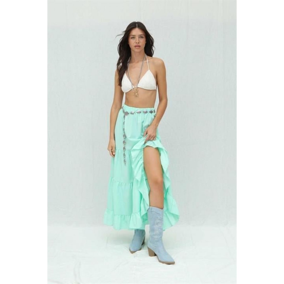 Audrey Fıfrlı Yırtmaç Detay Etek 4037 155229 Audrey Fıfrlı Yırtmaç Detay Etek 4037 155229