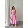 KETEN ELBİSE KOLSUZ BEL BAĞLAMALI MAXİ ELBİSE - Pembe - 161864 KETEN ELBİSE KOLSUZ BEL BAĞLAMALI MAXİ ELBİSE - Pembe - 161864