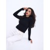42491 TRİKO SAÇ ÖRGÜ CROP KAZAK-SİYAH 144000