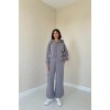 Füme Kapüşonlu Sweatshirt Ve Kargo Pantolon Takım 153688 Füme Kapüşonlu Sweatshirt Ve Kargo Pantolon Takım 153688