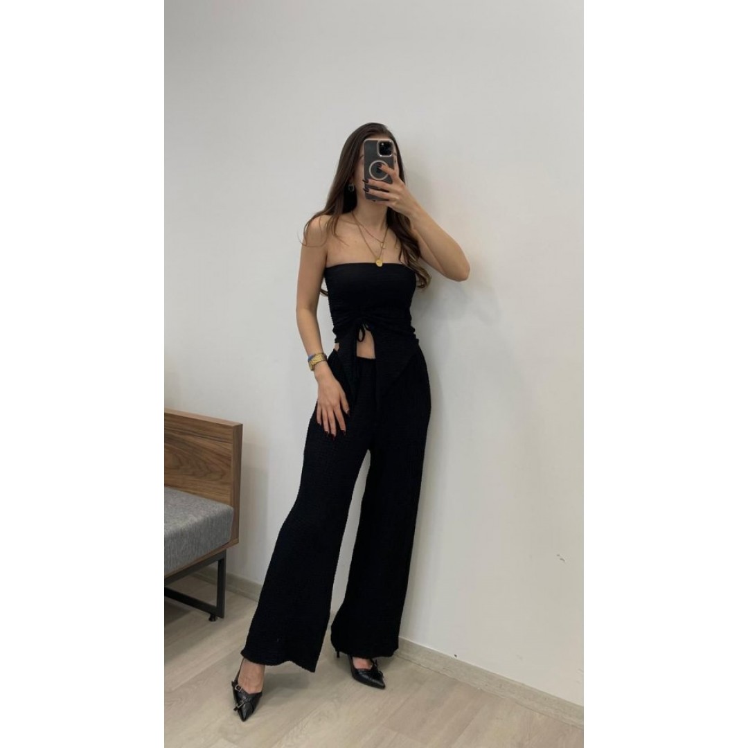 Kadın Sendy Kumaş Bağcık Detaylı Asimetrik Takım 160544 Kadın Sendy Kumaş Bağcık Detaylı Asimetrik Takım 160544