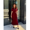 Kadın Kısa Kollu Bisiklet Yaka Yandan Bağlamalı Viskon Iki Iplik Elbise - 162089 Kadın Kısa Kollu Bisiklet Yaka Yandan Bağlamalı Viskon Iki Iplik Elbise - 162089