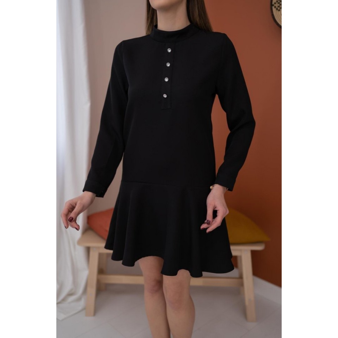 Siyah Klasik Düz Mini Elbise 149915 Siyah Klasik Düz Mini Elbise 149915