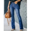 Kadın Yüksek Bel önden Düğmeli Cep Detay Ispanyol Paça Denim Pantolon 135645 Kadın Yüksek Bel önden Düğmeli Cep Detay Ispanyol Paça Denim Pantolon 135645