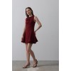 Fiyonk Detay Sıfır Kollu Mini Elbise - Bordo - 152365 Fiyonk Detay Sıfır Kollu Mini Elbise - Bordo - 152365