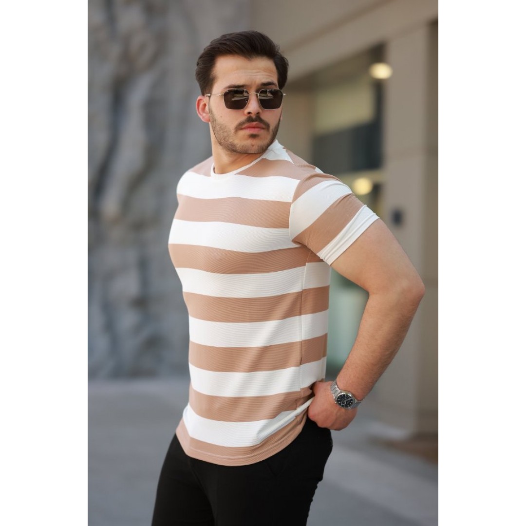 Erkek çift Renk Pamuklu örme Kumaş Kısa Kollu T-shirt 159923 Erkek çift Renk Pamuklu örme Kumaş Kısa Kollu T-shirt 159923