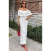 Eteği Gül Detay Madonna Yaka Elbise 2863 - 159075 Eteği Gül Detay Madonna Yaka Elbise 2863 - 159075