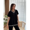 Kadın Kısa Kollu V Yakalı Iki Iplik Bluz Ve Pantolon Ikili Takım 162766 Kadın Kısa Kollu V Yakalı Iki Iplik Bluz Ve Pantolon Ikili Takım 162766