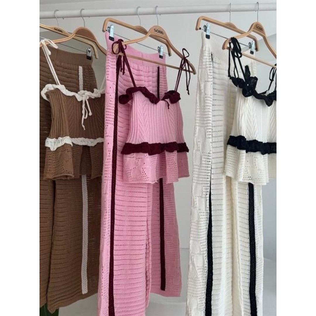Askılı Bluz Pantolon Triko Takım 10114 - 159260 Askılı Bluz Pantolon Triko Takım 10114 - 159260