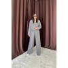 Gri Yanlardan Şeritli Garnili Pantolon 154024 Gri Yanlardan Şeritli Garnili Pantolon 154024