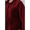 Boncuk Nakış Detaylı Uzun Gömlek - Bordo 159718