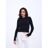 42491 TRİKO SAÇ ÖRGÜ CROP KAZAK-SİYAH 144000