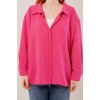 Basic Oversize Fuşya Gömlek - 147318