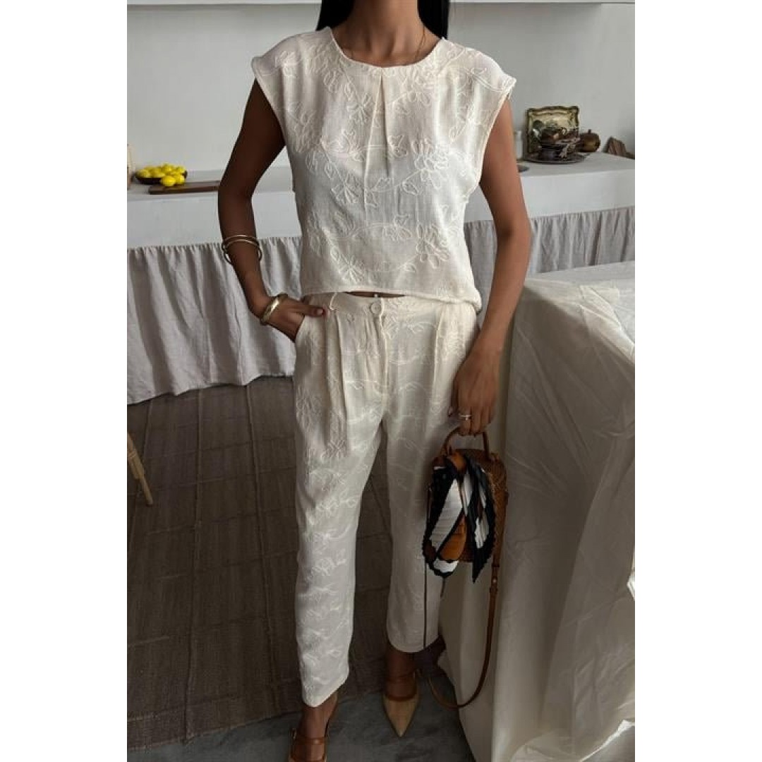 Shalina Süzüne Nakışlı Crop Takım 9796-08 159439