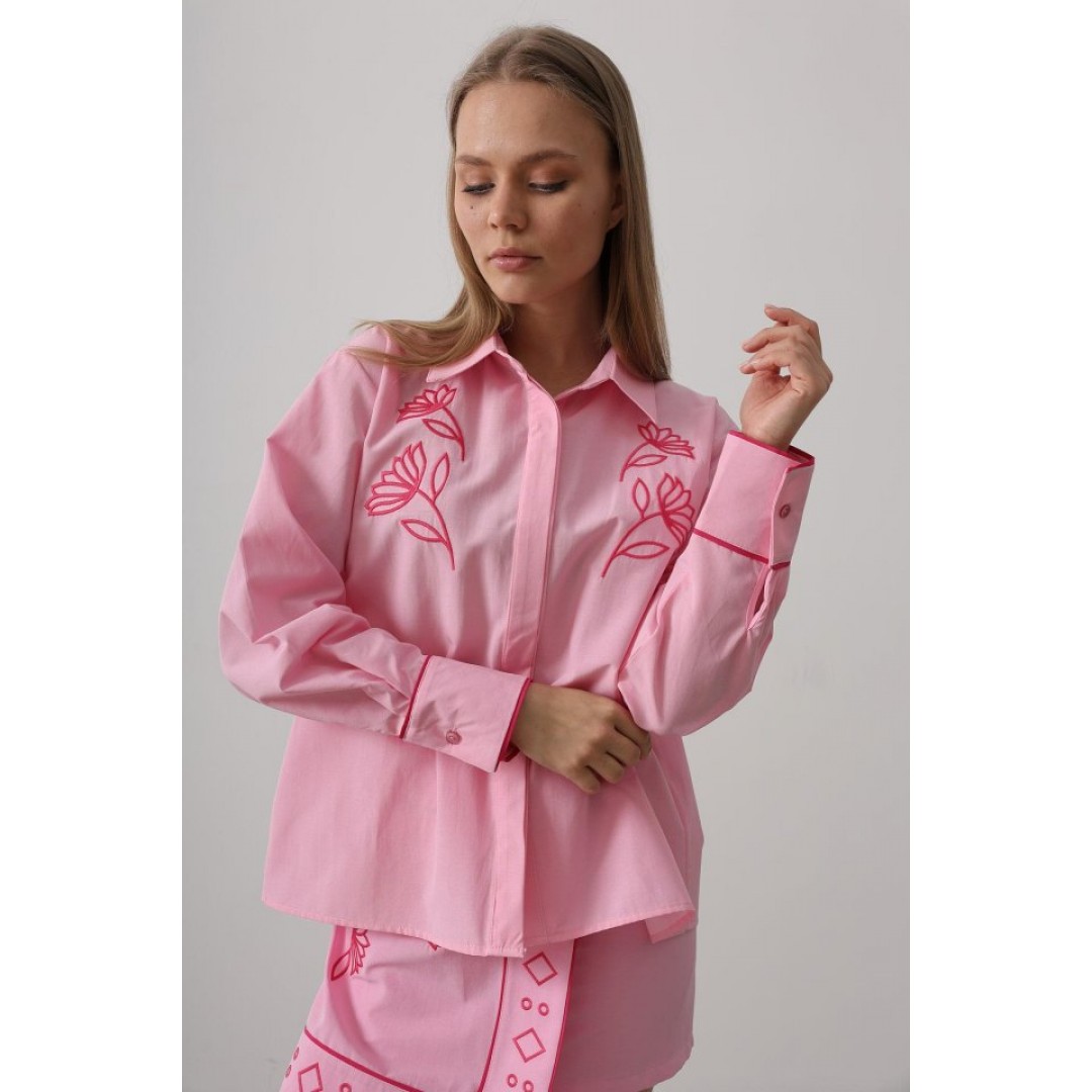 Nakış Detaylı Etekli Takım - Pembe 160639 Nakış Detaylı Etekli Takım - Pembe 160639