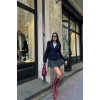 KAŞE CROP 4 DÜĞME CEKET - Lacivert 151213