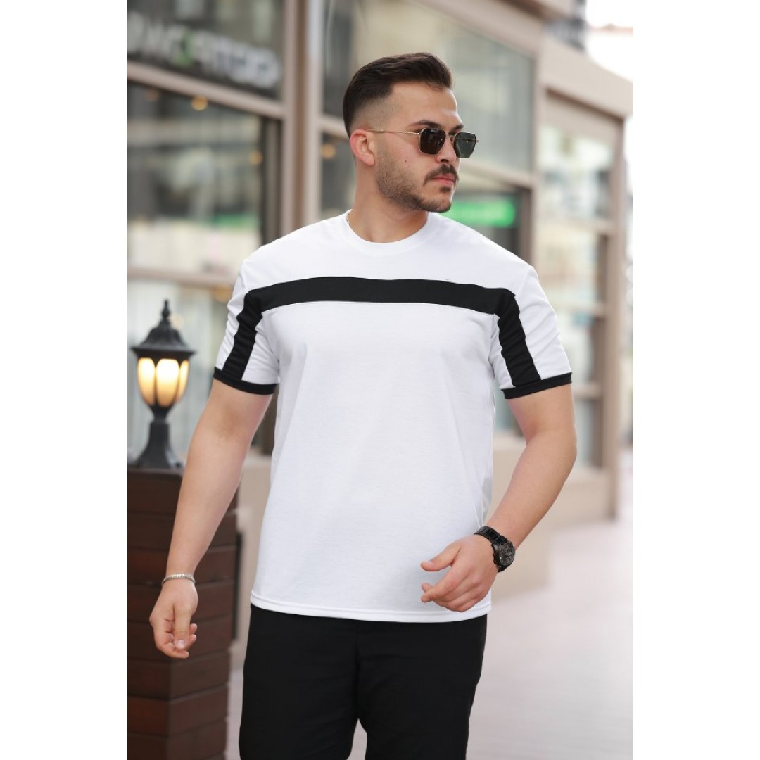 Erkek şerit Detaylı Kısa Kollu T-shirt - 160885 Erkek şerit Detaylı Kısa Kollu T-shirt - 160885