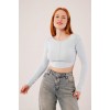 Ters Dikişli Basic Bebe Mavisi Body Bluz 148081 Ters Dikişli Basic Bebe Mavisi Body Bluz 148081