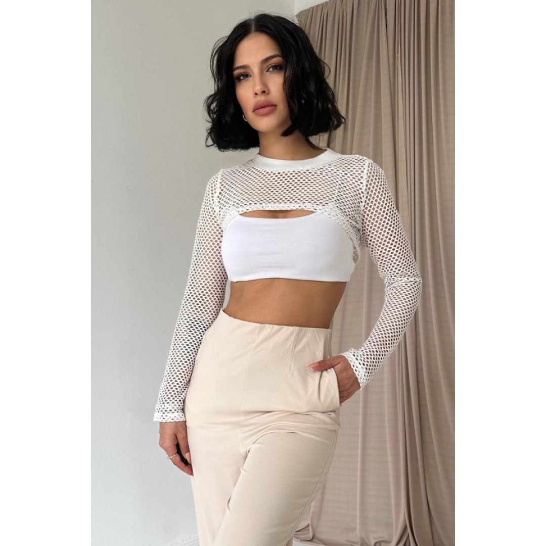 Bej Pensli Lastik Detaylı Pantolon 153051 Bej Pensli Lastik Detaylı Pantolon 153051