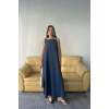 TENCEL KOLSUZ SALAŞ ELBİSE - İndigo - 159985 TENCEL KOLSUZ SALAŞ ELBİSE - İndigo - 159985