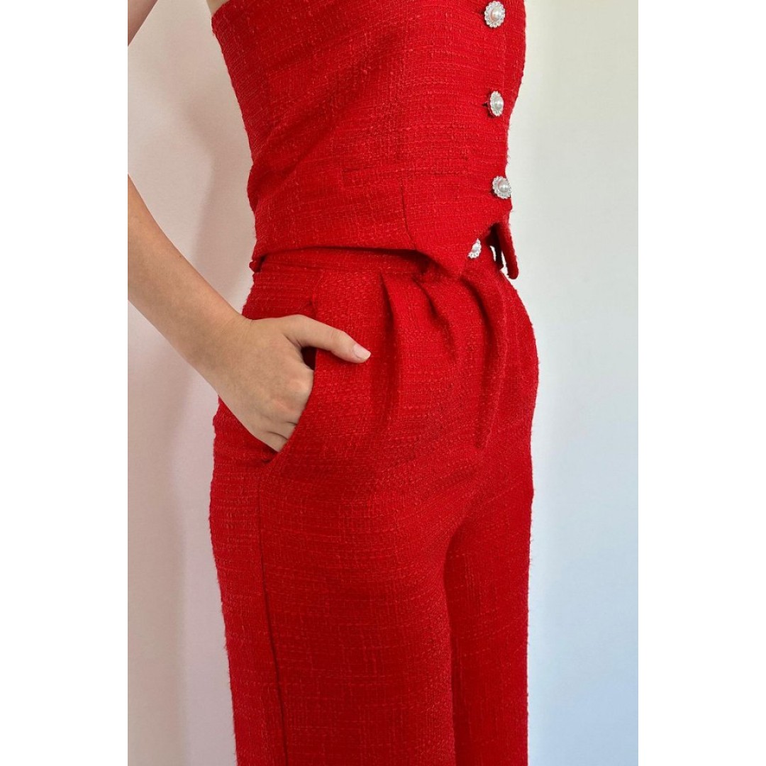 Kırmızı Yelek Ve Pantolon Takım - 152564 Kırmızı Yelek Ve Pantolon Takım - 152564