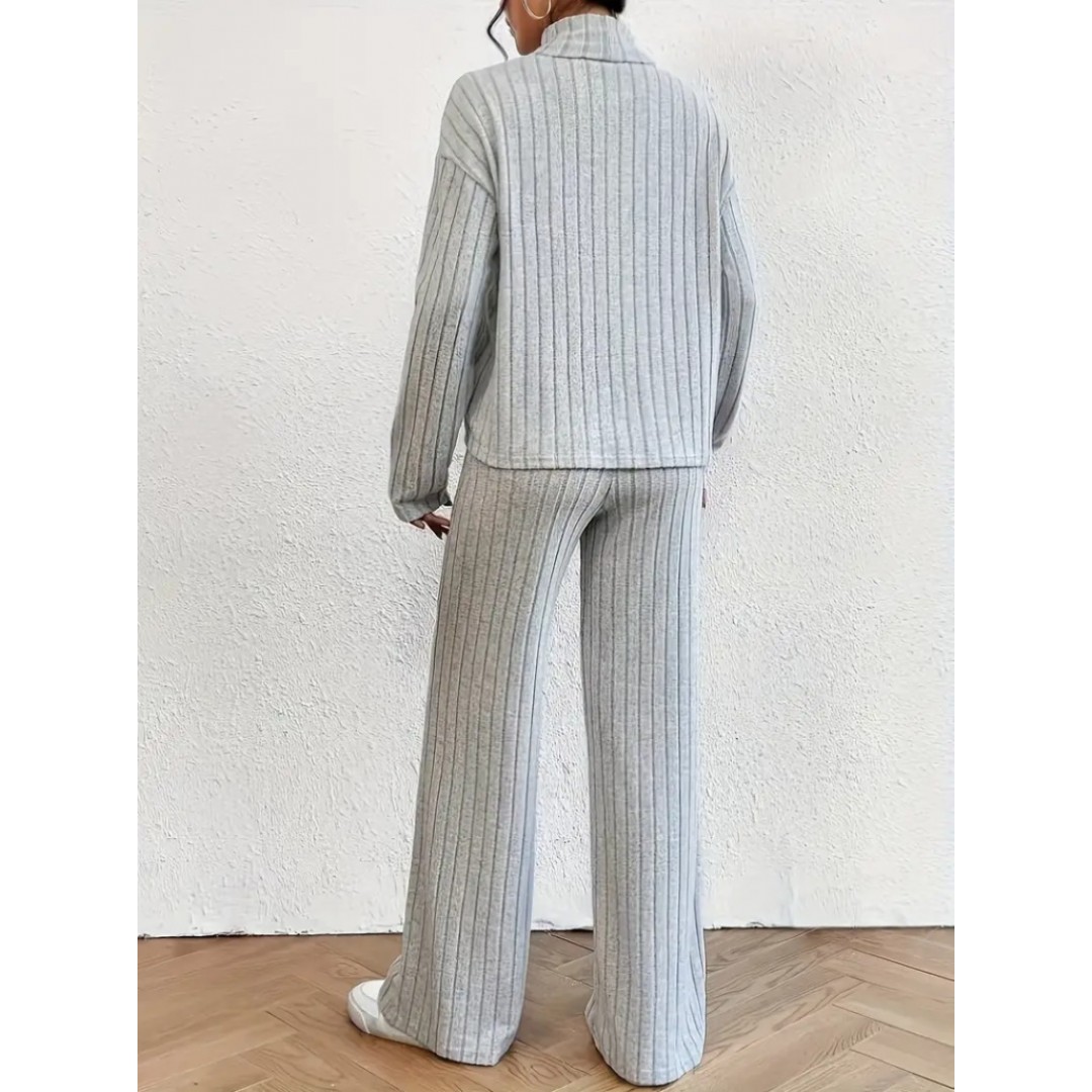 Kadın Uzun Kollu Balıkçı Yaka şardonlu Bluz Ve Pantolon Ikili Takım 138798 Kadın Uzun Kollu Balıkçı Yaka şardonlu Bluz Ve Pantolon Ikili Takım 138798