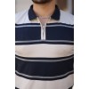 Erkek Yakalı Fermuarlı çift Renk Kısa Kollu T-shirt 161243 Erkek Yakalı Fermuarlı çift Renk Kısa Kollu T-shirt 161243