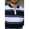 Erkek Yakalı Fermuarlı çift Renk Kısa Kollu T-shirt - 161247 Erkek Yakalı Fermuarlı çift Renk Kısa Kollu T-shirt - 161247