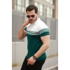 Erkek Parça Renk Yakalı Kısa Kollu T-shirt 160708
