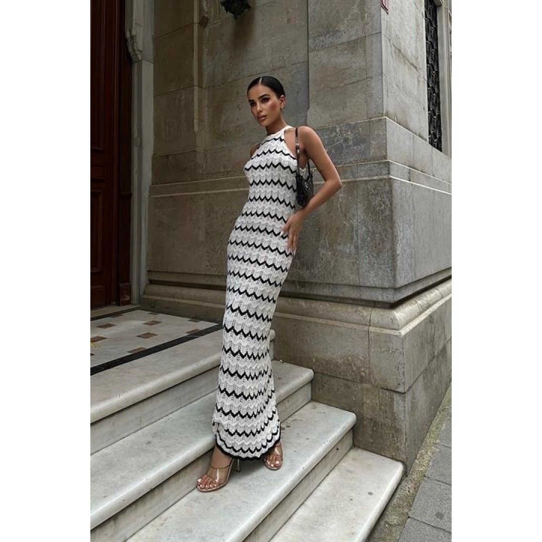 Melina Ajurlu Halter Yaka Elbise 2774