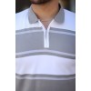 Erkek Yakalı Fermuarlı çift Renk Kısa Kollu T-shirt 161246 Erkek Yakalı Fermuarlı çift Renk Kısa Kollu T-shirt 161246