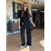 Kadın Kısa Kollu Bisiklet Yaka Asimetrik Viskon Iki Iplik Bluz Ve Pantolon Ikili Takım 163638 Kadın Kısa Kollu Bisiklet Yaka Asimetrik Viskon Iki Iplik Bluz Ve Pantolon Ikili Takım 163638