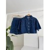 Taş Detaylı Gömlek Şort Denim Takım 10175 159450 Taş Detaylı Gömlek Şort Denim Takım 10175 159450