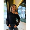 Kadın Uzun Kollu Tek Omuzu Açık Askılı Toka Ve Dantel Detay Viskon Iki Iplik Bluz - 139103 Kadın Uzun Kollu Tek Omuzu Açık Askılı Toka Ve Dantel Detay Viskon Iki Iplik Bluz - 139103