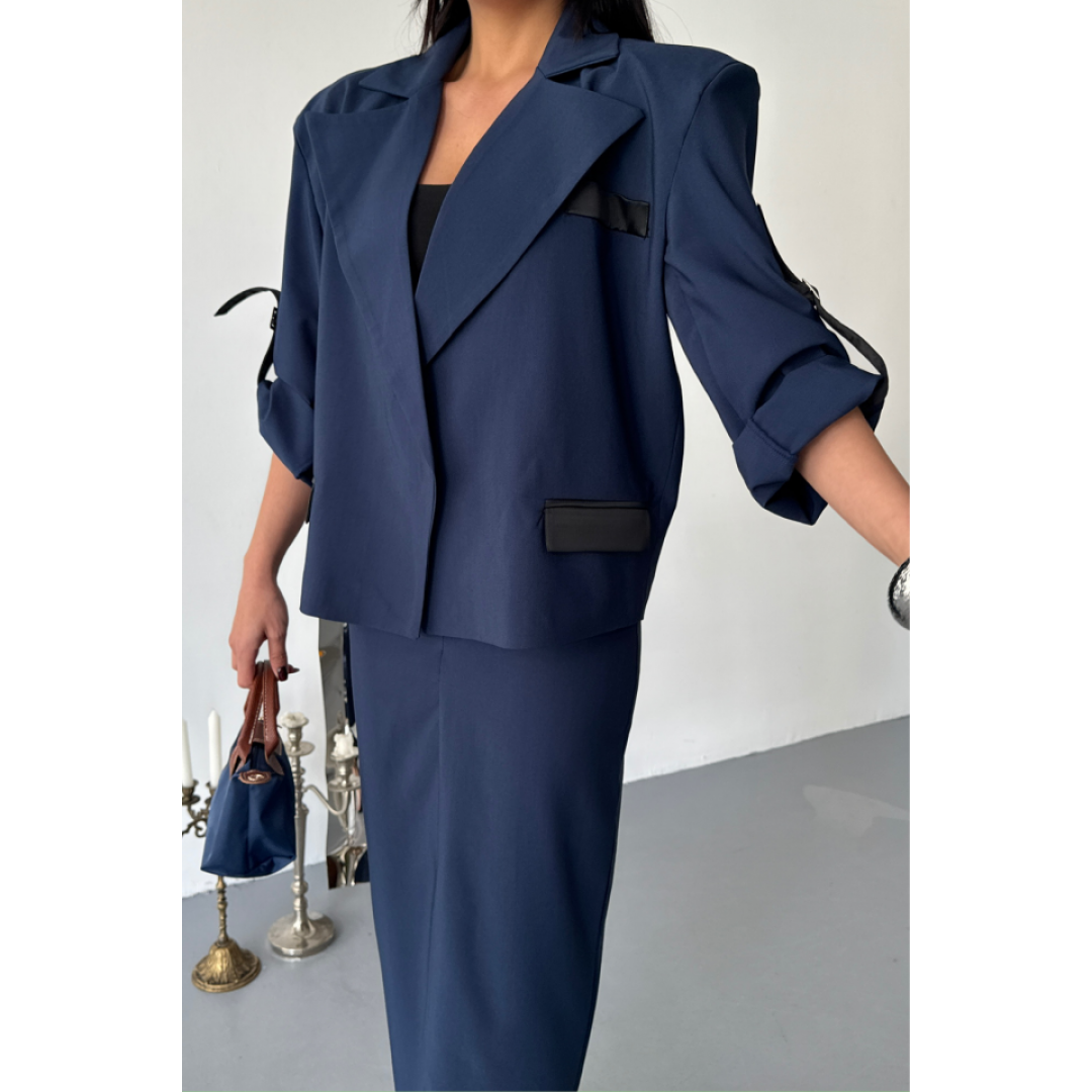 CROP CEKET - ETEK TAKIM - Lacivert 153972 CROP CEKET - ETEK TAKIM - Lacivert 153972