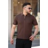 Erkek Yakası Fermuarlı Kısa Kollu T-shirt 161266 Erkek Yakası Fermuarlı Kısa Kollu T-shirt 161266